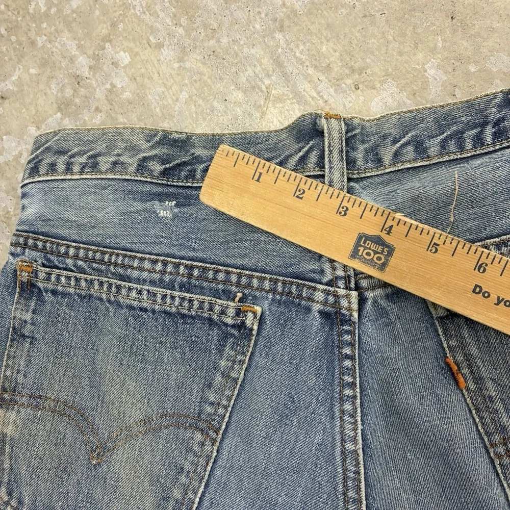 Vintage Levis Cutoff Shorts Men 33 Blue USA Orange Tab Big E Denim 3